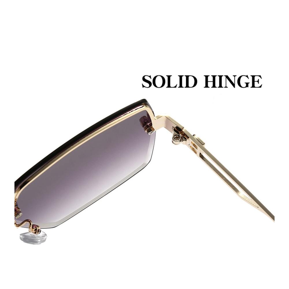Entdecke den Stil Rahmenlose Sonnenbrille mit polygonalem Verlauf - Perfekte Ergänzung für den Modetrend A! Schütze deine Augen mit Stil