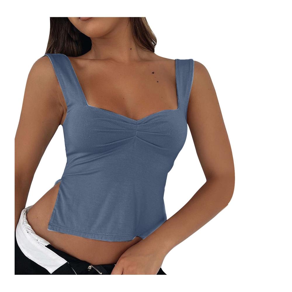 Entdecken Sie den ultimativen Stil Damen Sexy enges Y2k Tanktop für den Sommer! Perfektes ärmelloses Sportshirt für Frauen. Slim Fit und trendige Farben. Holen Sie sich jetzt Ihr Sommeroutfit