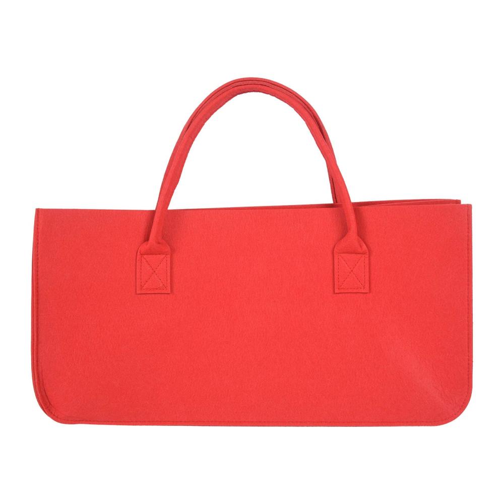 Elegante Henkeltasche aus Filz Große Kapazität stilvolle Aufbewahrungstasche für den täglichen Gebrauch - in lebhaftem Rot