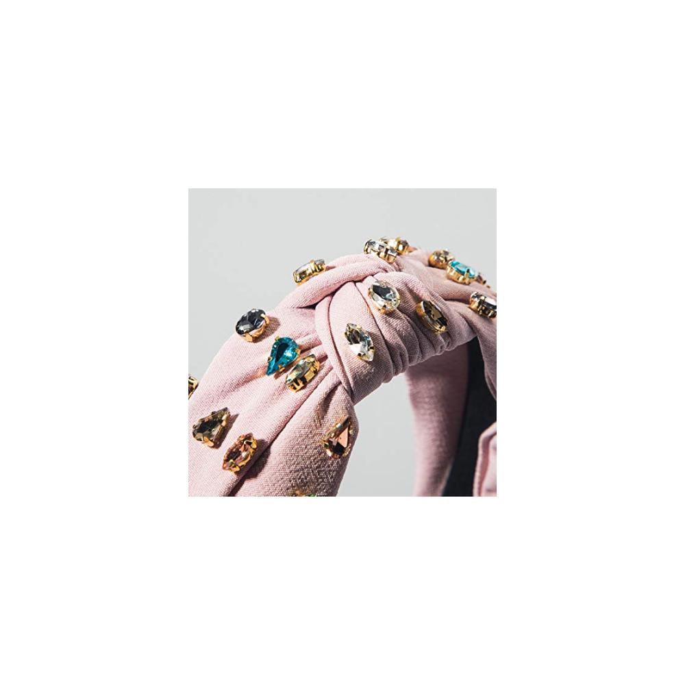 Verleihe deinem Look Glanz! Strassbesetztes Stirnband - Perfektes Accessoire für Glamour. Weiches Haarband für Damen elegant geknotet. Stilvoller Haarschmuck