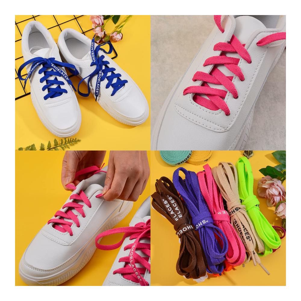 Entdecken Sie Stil und Komfort Hochwertige flache Schnürsenkel im 16er-Pack für Sneakers Sportschuhe und Stiefel mit stilvollem Textdruck