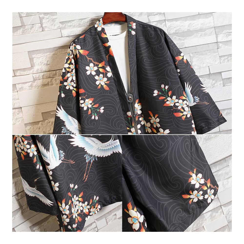 Erleben Sie luxuriösen Komfort Japanischer Stil Kimono Schlafanzug für Herren – Perfekter Sommerpyjama in Schwarz-5XL! Entdecken Sie jetzt ultimative Entspannung