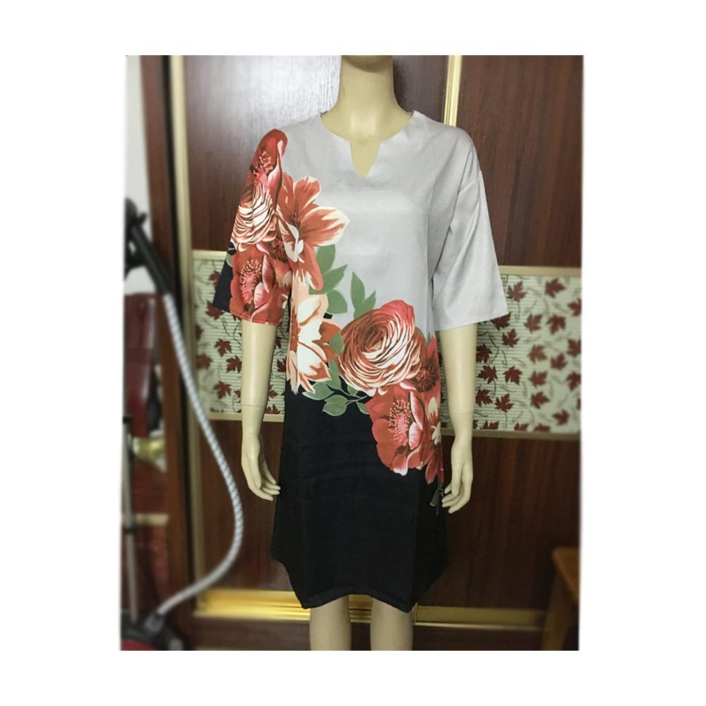 Entzückendes XXL Damenkleid Locker geschnitten mit Rüschen toller Print für Casual Party & Eleganz. Perfekt für Plusgrößen. Holen Sie sich jetzt