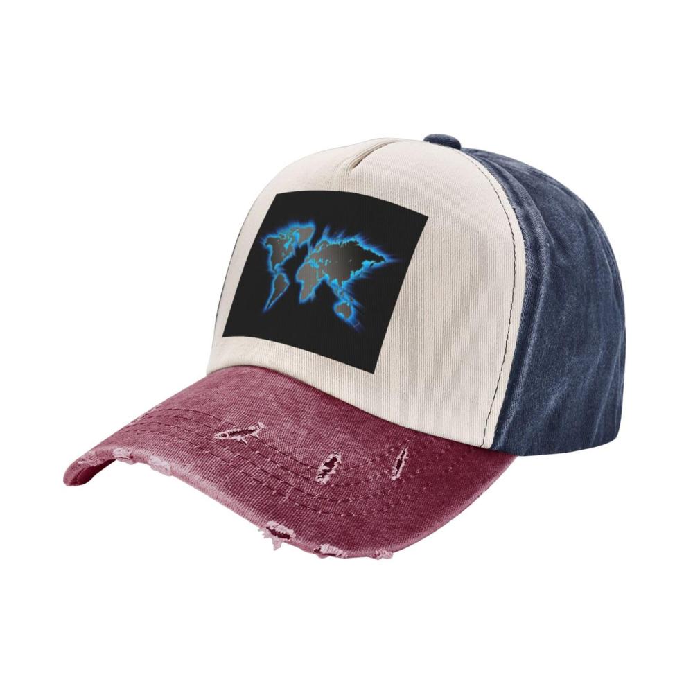 Entdecke die Welt mit Stil Verstellbare Baseballkappe mit Weltkarten-Motiv - Das ideale Geschenk zum Vatertag und für Outdoor-Enthusiasten! Vielseitiger Hut für jeden Anlass. Erhalte deinen Look