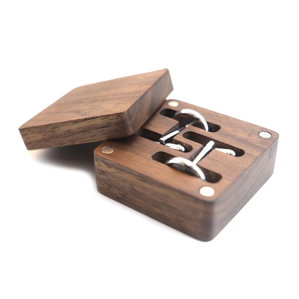Exklusive Manschettenknöpfe Box aus Massivholz Edle Aufbewahrung für Ihre Sammlung. Perfektes Geschenk für Hochzeit & Trauzeugen