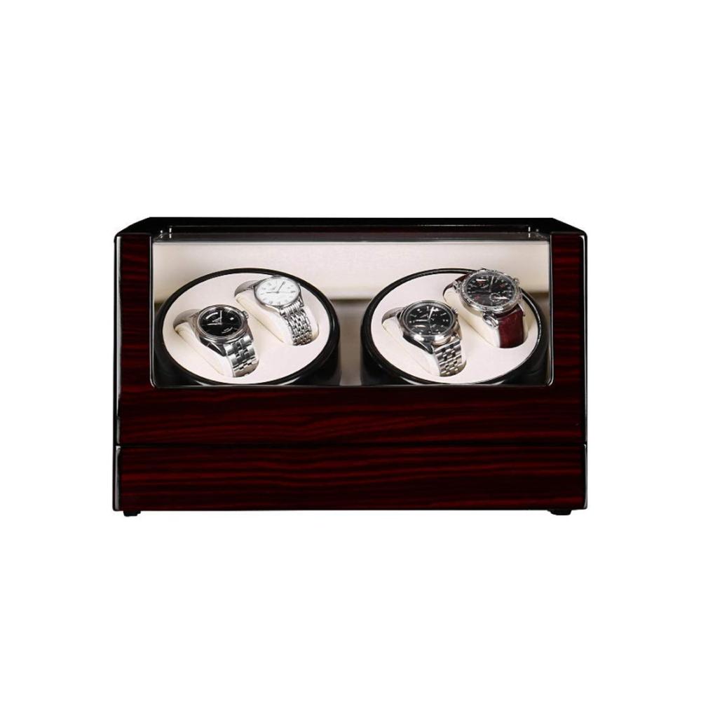 Erstklassiger Uhrenbeweger Luxuriöses Holzgehäuse leiser Motor 4 Rotationsmodi & Display für Ihre Uhrenkollektion