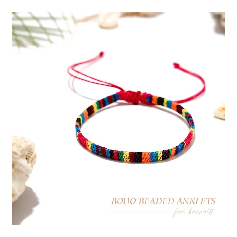 Entzückendes Fußkettchen-Set Verstellbarer Boho-Stil Farbenfroh & Charmant für Damen und Mädchen. Perfekter Surfer-Schmuck zum Schmücken Ihrer Füße