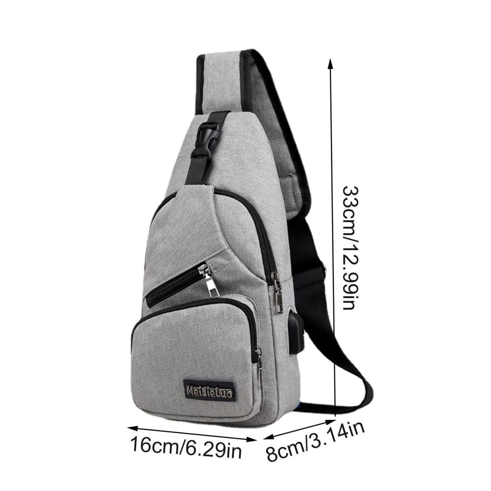 Stylische Schultertasche für Damen und Herren Praktische Umhängetasche mit USB- und Kopfhöreranschluss - Ideal für den Alltag
