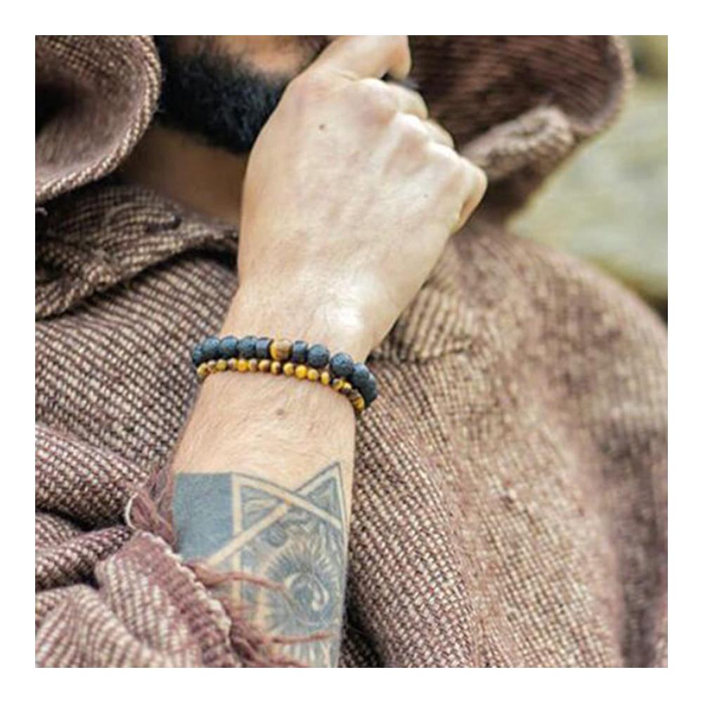 Erleben Sie zeitlose Eleganz Vulkanstein-Armband für Damen und Herren handgefertigt aus Lava-Holzperlen. Stilvoll und spirituell mit Buddha-Handgelenkkette. Das perfekte Schmuckgeschenk