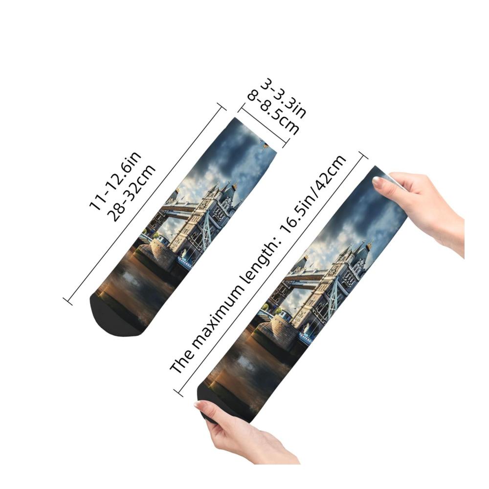 Knöchelsocken mit modischen Mustern – Historic Old Tower Bridge London – Socken im Großhandel für Damen und Herren eine Einheitsgröße für alle