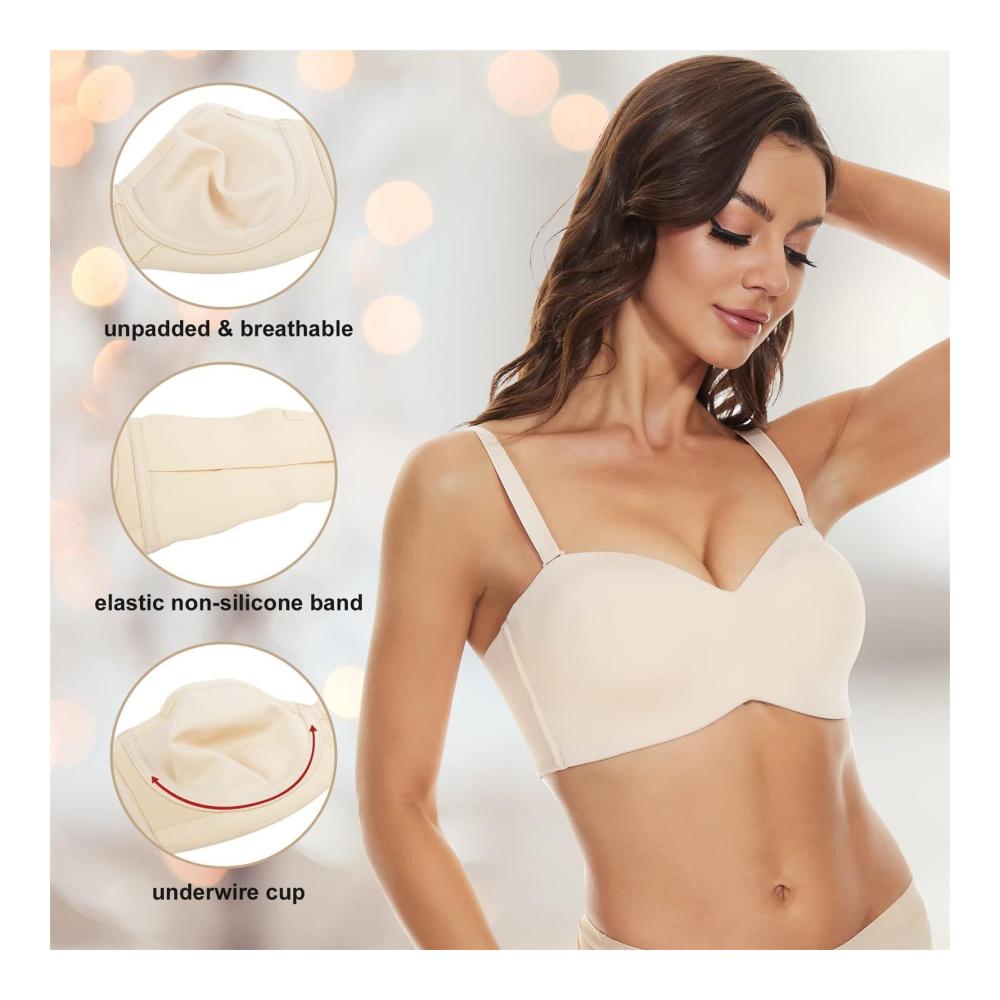 Entdecken Sie die ultimative Vielseitigkeit mit unseren klassischen BHs 2023 Neue rutschfeste voll stützende umwandelbare Bandeau- Alltags- bequeme Sport- und trägerlosen Damen-BHs