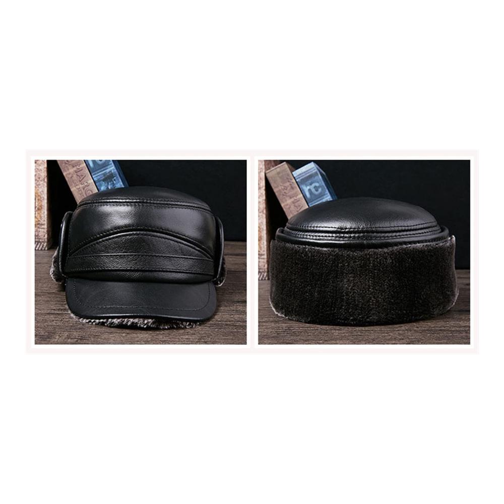 Stilvolle Icegrey Herren Fliegermütze aus PU Leder mit Warmfutter und Kunstpelzbesatz - Perfekte Wintermütze für maximalen Komfort und Stil