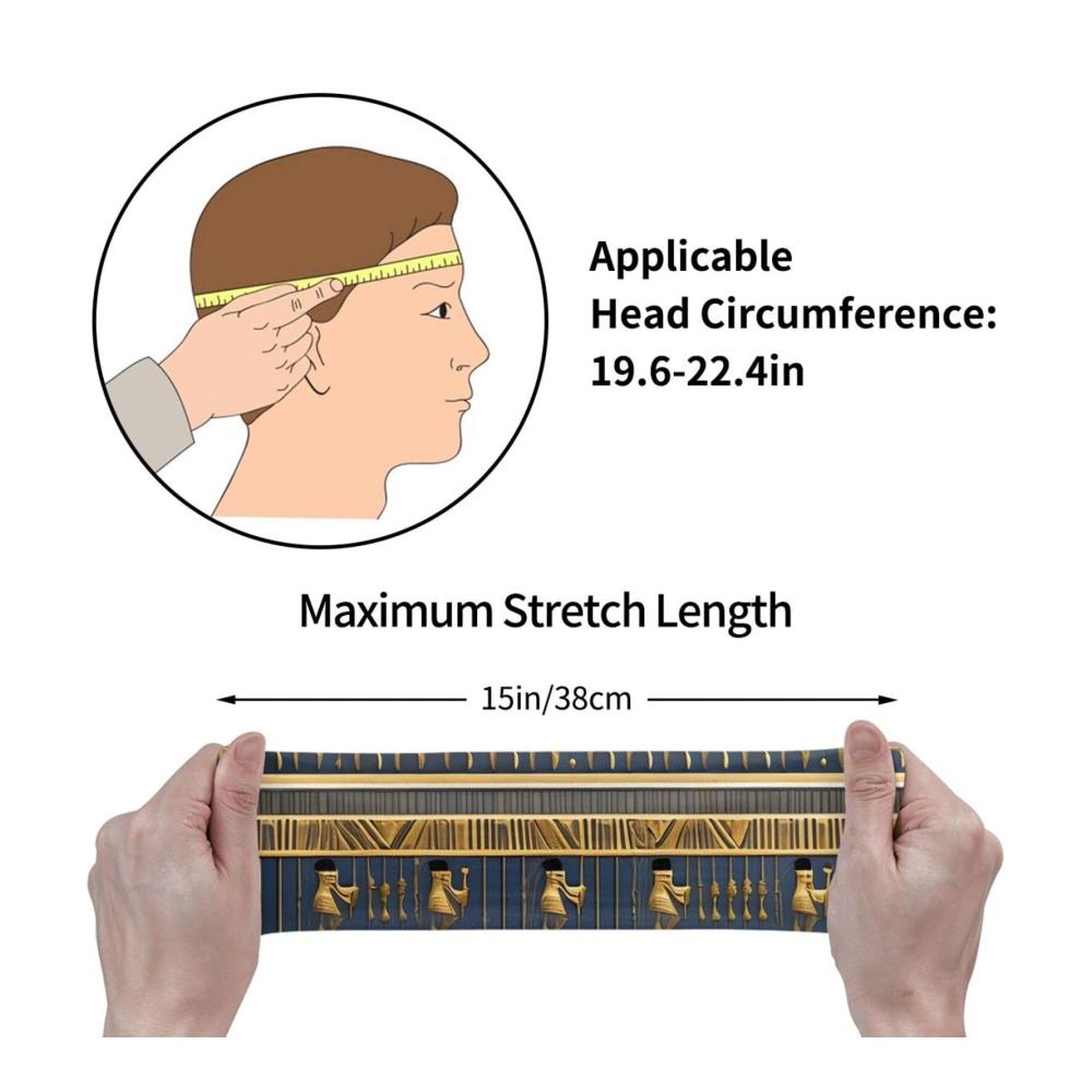 Ägyptische Pharaonische Fresken Stirnband Elastisches Feuchtigkeitsableitendes Haarband Geeignet für Laufen Fitnessstudio Yoga Herren Damen