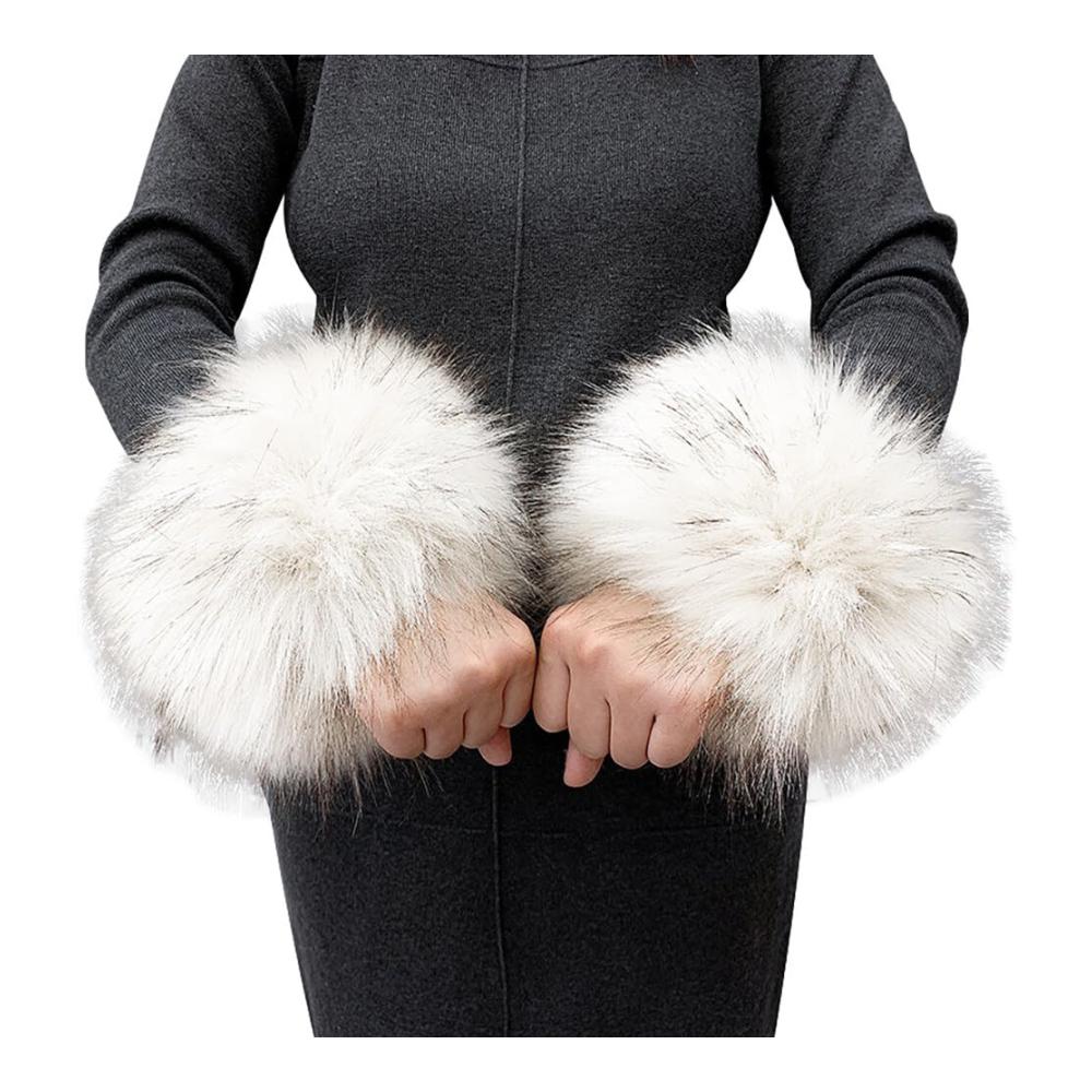 Luxuriöse Damen Pelzmanschetten Flauschige Armwärmer & Muffs für stilvolle Wärme im Winter. Weiche Kunstpelz Stulpen als elegantes Accessoire für Handgelenke und Arme. Perfekt für kalte Tage