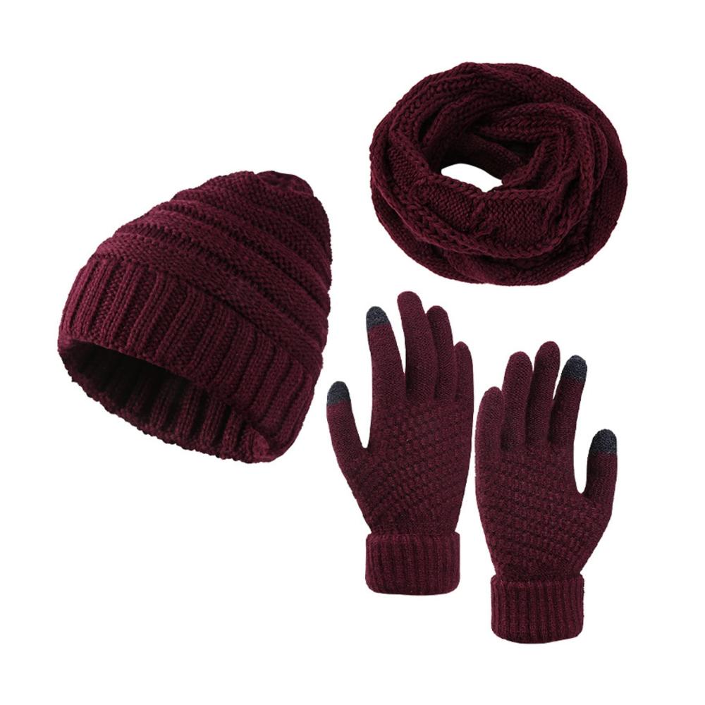 Kuscheliges Winter-Set Strickschal Beanie & Handschuhe für Damen & Herren | Weicher Stretch-Mix für Herbst & Winter | Warme Wollmütze Schal & Handschuhe