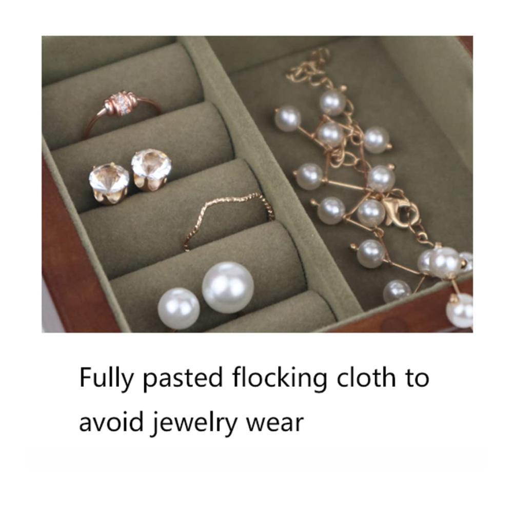 Einzigartige Massivholz-Schmuckschatulle mit Spiegel und Haken | Praktischer tragbarer Organizer für Ohrringe und Schmuck | Ideales Geschenk für Reisende Paare und Freunde | Leicht und stilvoll