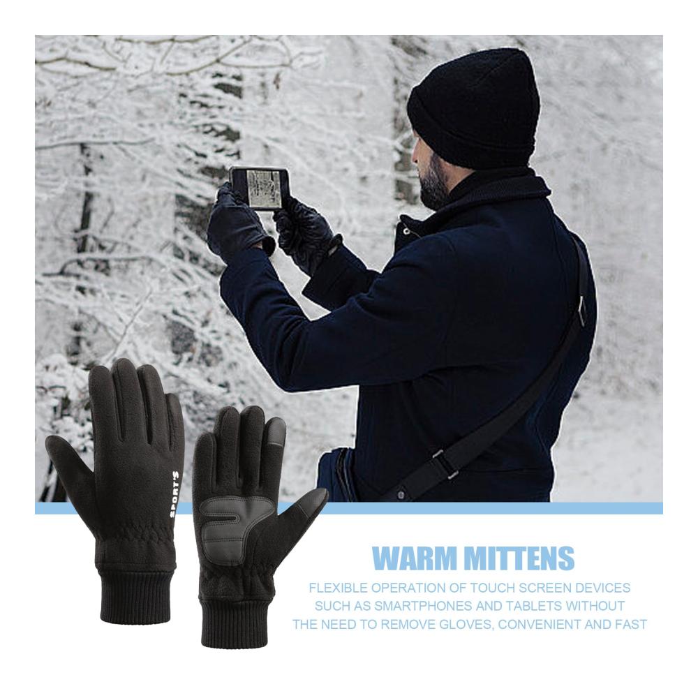 Sichere Herren-Sporthandschuhe für den Winter - Wasserdicht & interaktiver Touchscreen - Dicke langlebige Wärme für extreme Kälte