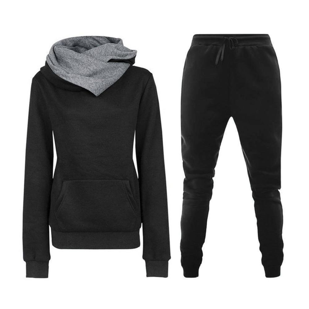 Damen Sportanzug Einfarbig 2-teilig Oversized Hoodie und Jogger Tracksuit für Sport Freizeit und Streetwear | 11 Farben & 4 Größen