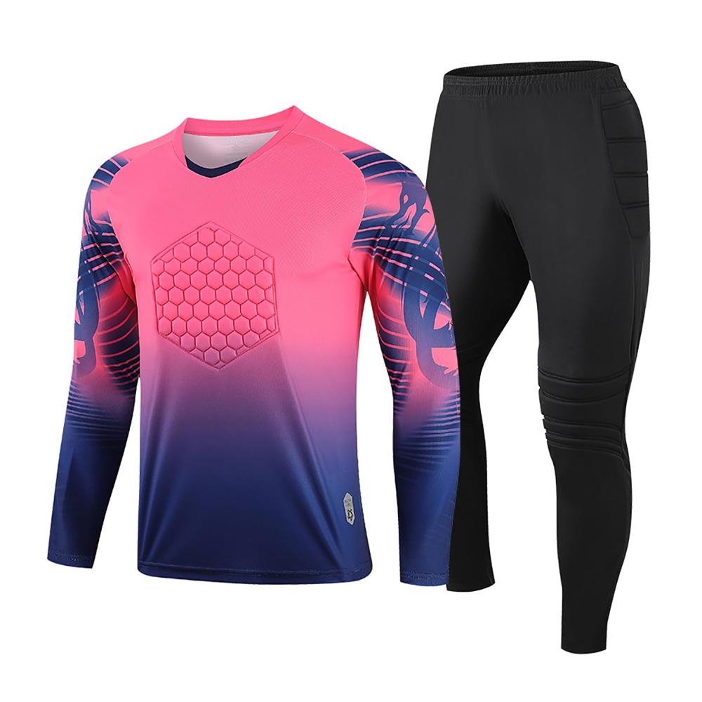 Torwarttrikots für Kinder - Gepolstertes Torwartshirt mit Torwarthose - Kinder Fußballtrikots Training Fitness Sportkleidung