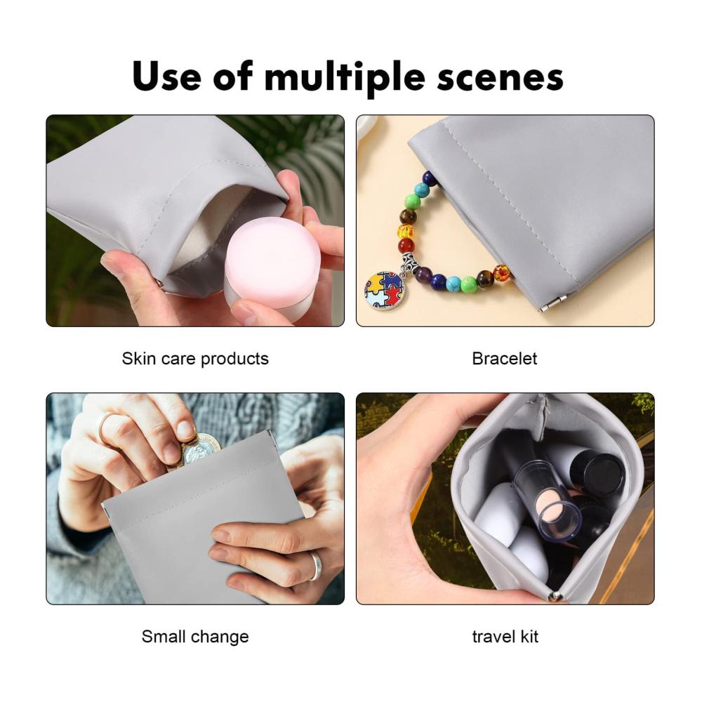 Luxuriöser Schmuckbeutel-Set Lusofie Leder Kosmetiktasche 6 Stück Mini Tasche - Makeup Reisetasche für Damen. Kompakt wasserdicht & multifunktional. Ideal für Schmuck Make-up und mehr
