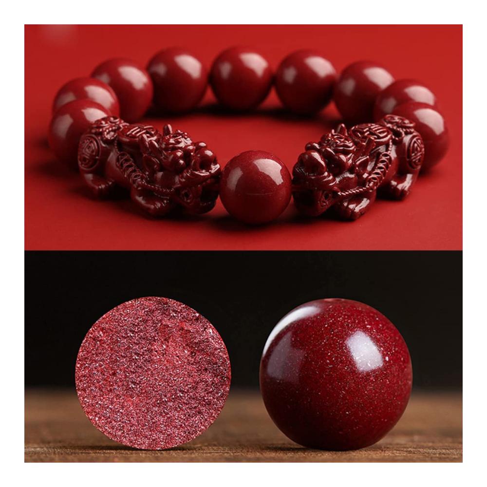 Entdecken Sie den Reichtum und Schutz mit unserem Feng Shui Cinnabar Armband für Männer und Frauen - Glücksbringer Geld Amulett (8 mm) Armschmuck