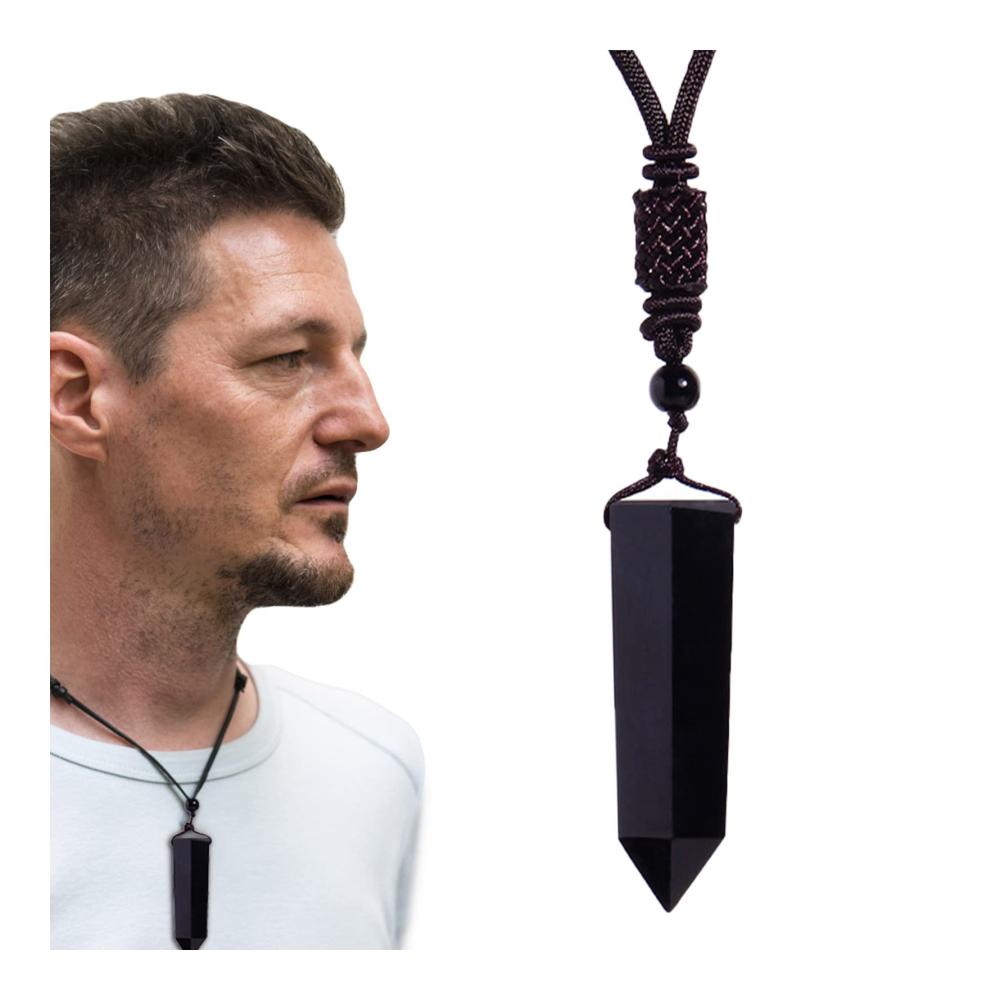 Entdecke den Zauber 5er-Set Obsidian-Halsketten mit Heilstein-Anhängern für DIY-Schmuck