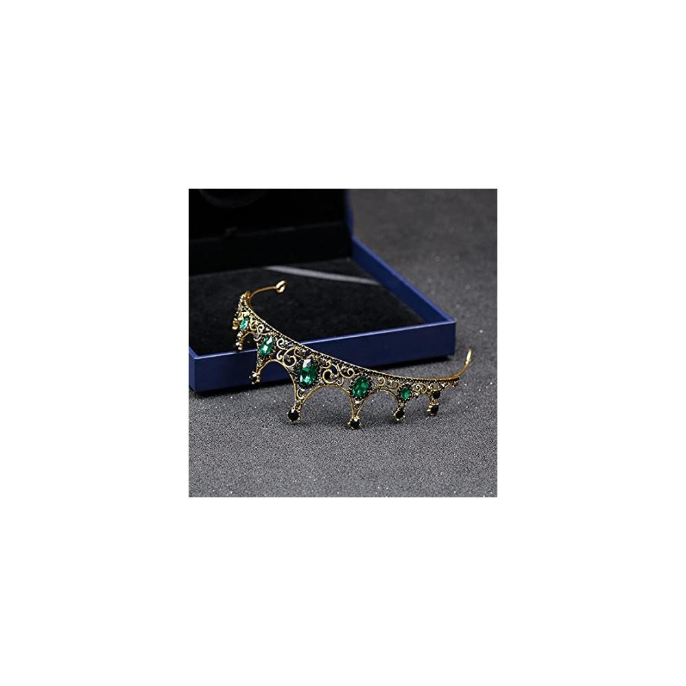 Strahlendes Diadem Elegantes Barock-Design mit grünem Kristall - Perfektes Accessoire für die Braut - Hochwertiger Kopfschmuck für die Hochzeit