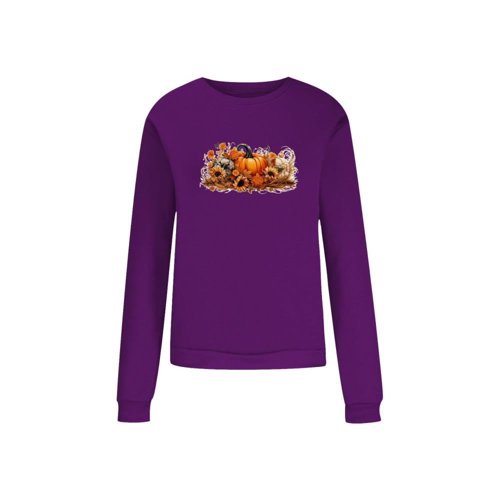 Behagliches Damen-Sweatshirt mit herbstlichem Flair Halloween-Motiv locker geschnitten Rundhalsausschnitt langärmelig perfekt für Winterabende. Gönnen Sie sich Wärme und Stil