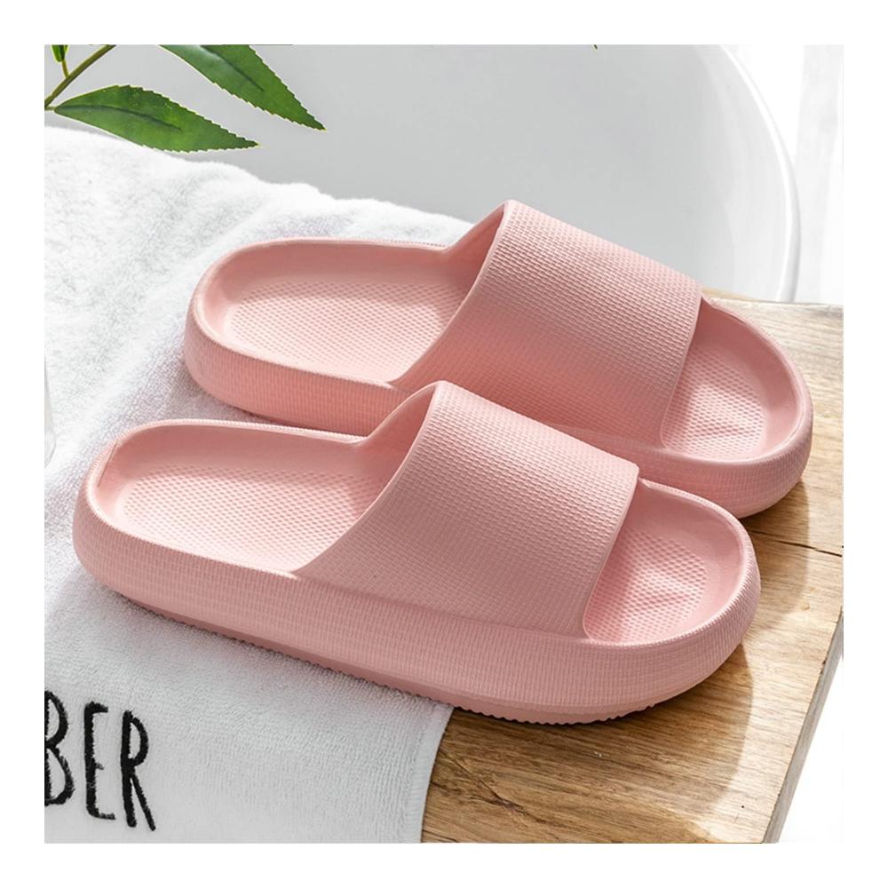 Sfit Cloudyzz Unisex Badeschlappen - Leichte Eva Hausschuhe Sommer Pantoletten für Damen & Herren in Rosa Größe 38/39