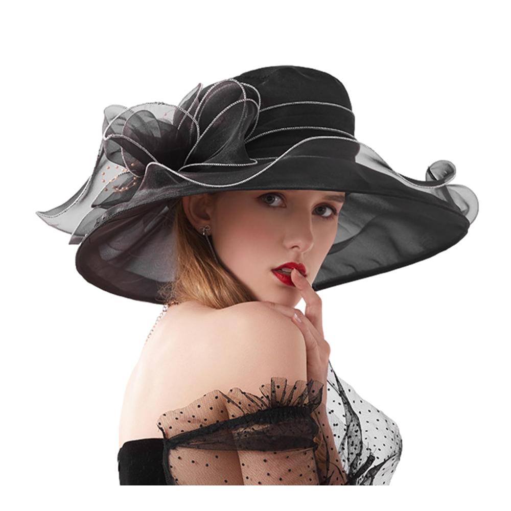 Eleganter Kirchenhut mit verstellbarem Organza-Fascinator für Damen Perfekt für Braut Hochzeiten Teepartys und formelle Anlässe