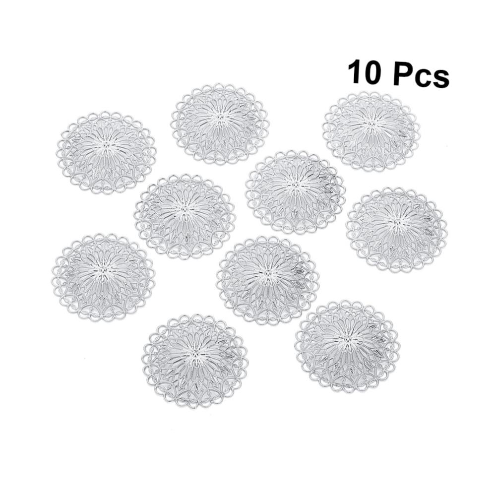10St Click-Buttons in Silberfarbe Trendiges Dekor & Kreative Schmuckaccessoires für Vintage-Liebhaber