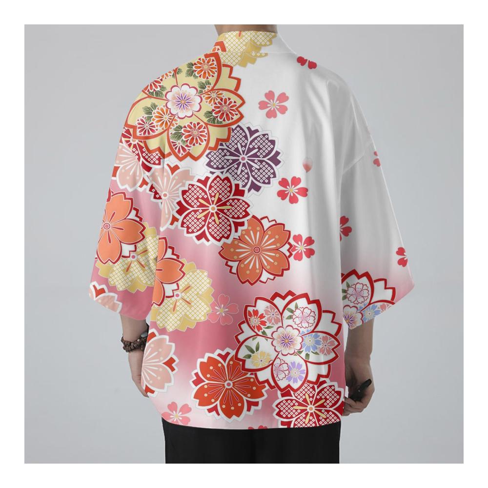 Entspannen Sie stilvoll Hochwertige Bademäntel für Herren – Japanischer Kimono mit Kirschblütenmuster für einen Hauch von Anime-Flair. Holen Sie sich Ihren Sommer-Luxus