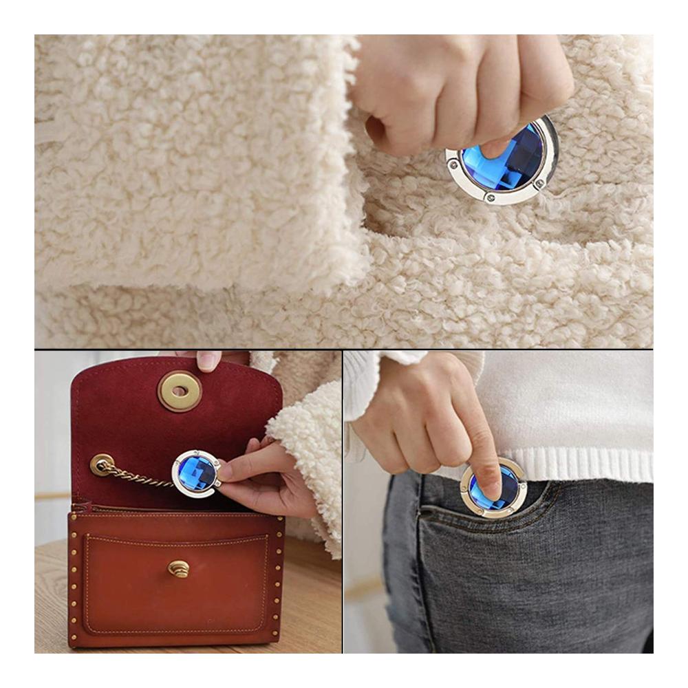 Erhalten Sie Ordnung und Stil mit unserem Foldable Handbag Hanger Holder Set. Praktisch platzsparend und elegant - 4 Stück für Ihr Büro oder unterwegs. Jetzt Ihre Handtaschen sicher aufbewahren