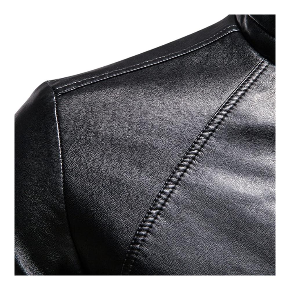 Entdecke den ultimativen Stil Herren Lederjacke für Herbst & mehr! Hochwertiges Design mit Stehkragen Schwarz. Perfekt für Motorradfahrer & Herrenbekleidung. Jetzt zugreifen