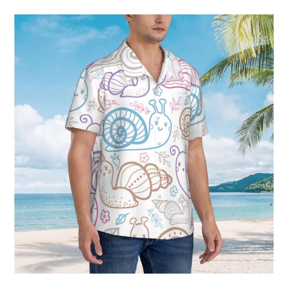 Entspannen Sie sich im Stil Kurzärmeliges Hawaii-Hemd für Herren - Perfekt für Sommer Strand und Urlaub - Lässiger Aloha-Look mit Knopfleiste
