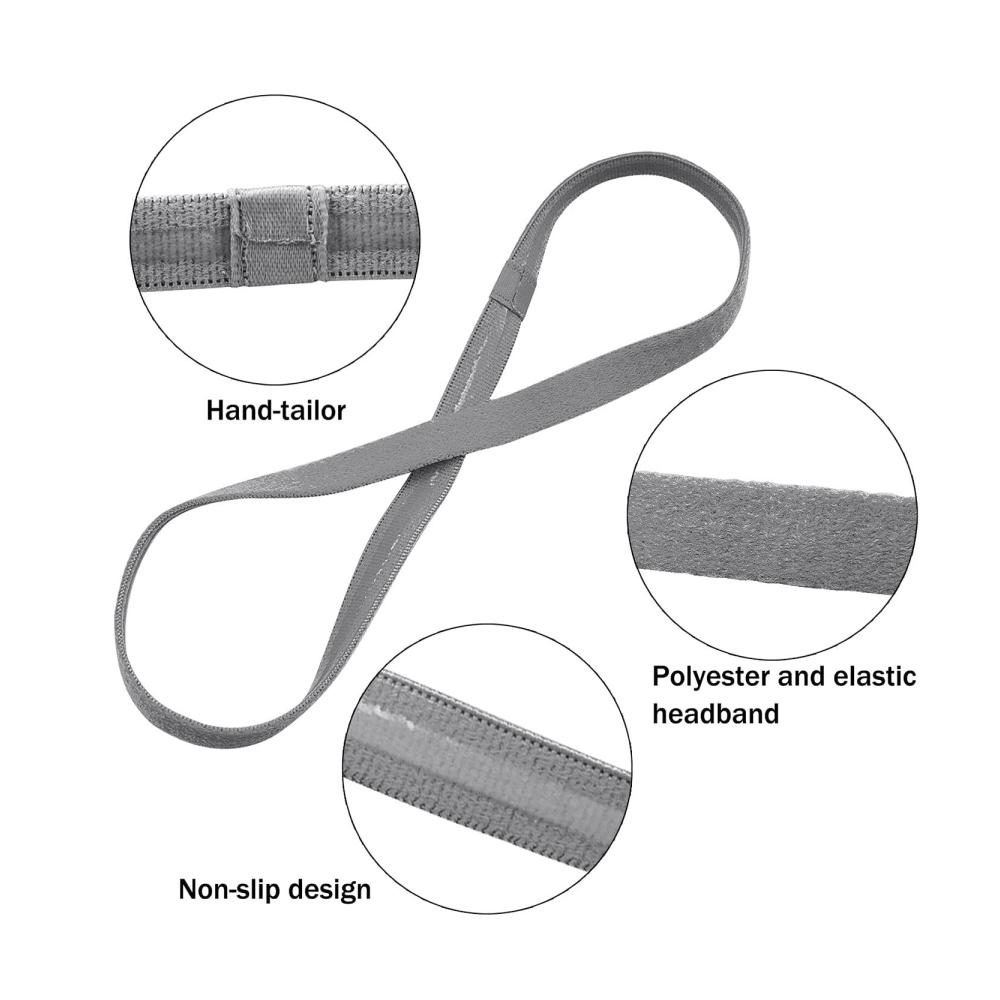 Set aus 20 Sport-Stirnbändern Elastische Haarbänder in Schwarz Grau & Weiß - Perfekt für aktive Sportler und Fitness-Enthusiasten