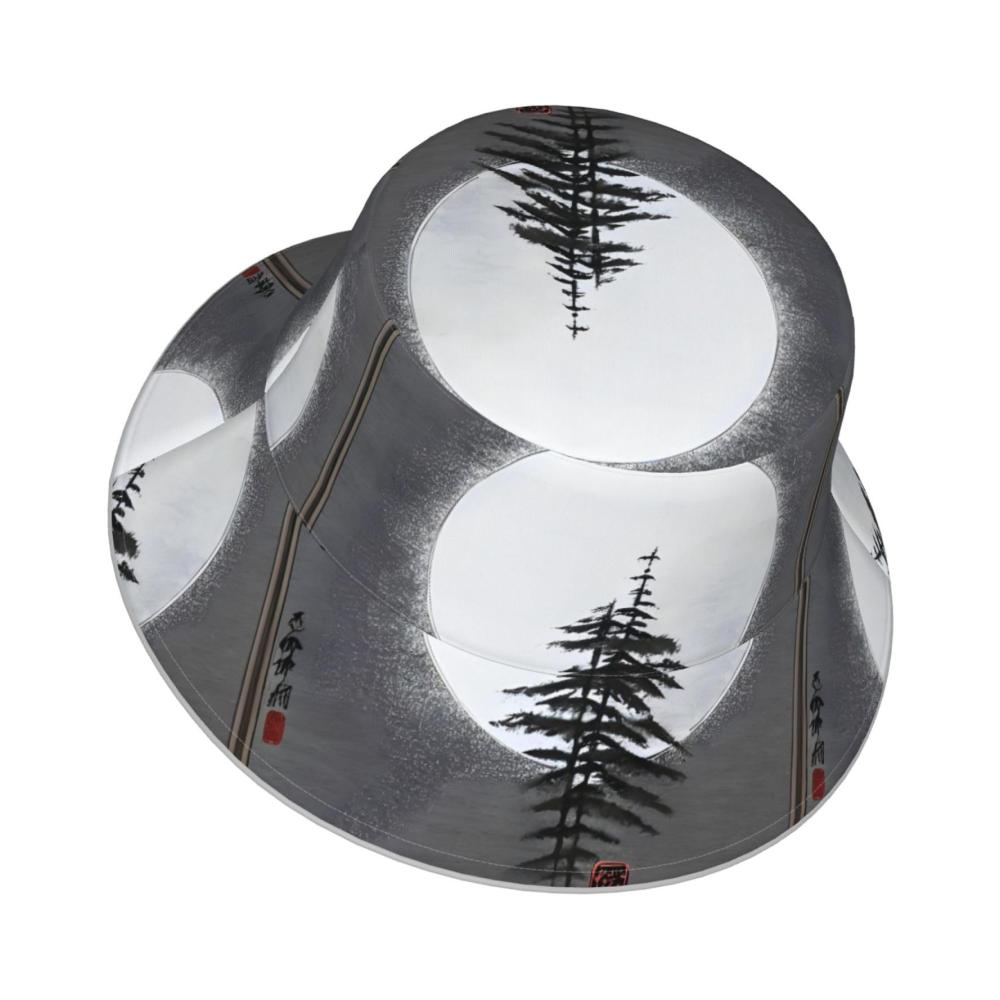 Moon Pine Tree Unisex Doppelseitige Mütze mit reflektierenden Streifen für Outdoor-Aktivitäten wie Angeln Wandern heißes Verschenken