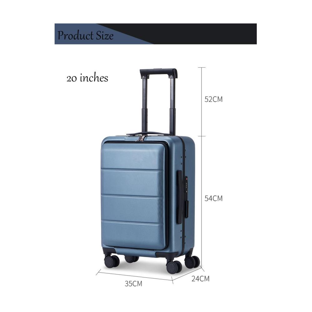 Leichtes Handgepäck 508 cm von Airlines zugelassen. Robustes PC-Hartgepäck mit Spinnrollen und TSA-Schloss. Attraktiver Trolley in Blau für reibungslose Reisen. Gönnen Sie sich Komfort
