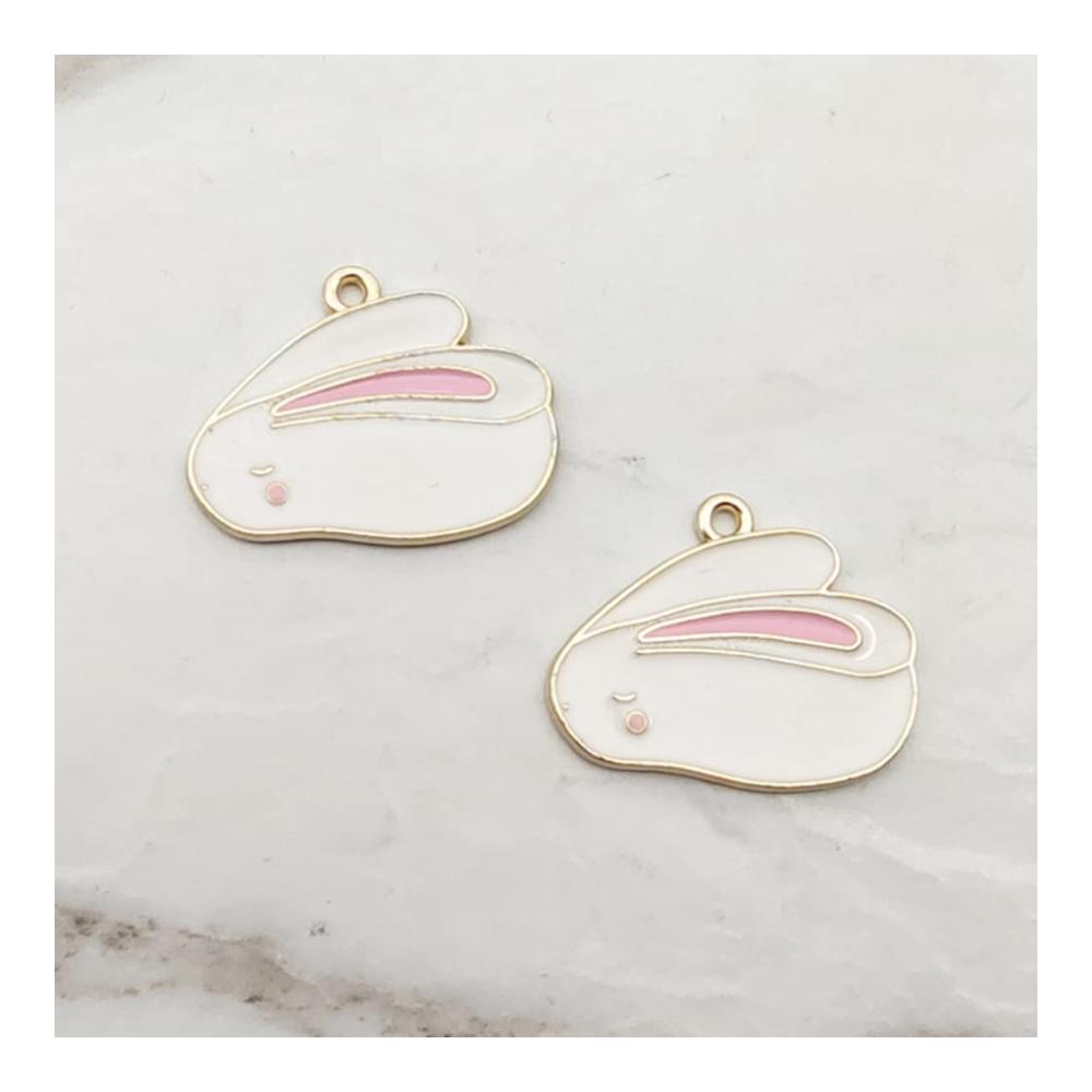 Hochwertige Kaninchen-Öltropfen-Anhänger 10 Stück entzückende Tiercharms aus Emaille für individuelle Schmuckstücke! Perfekt für Ostern und Weihnachten