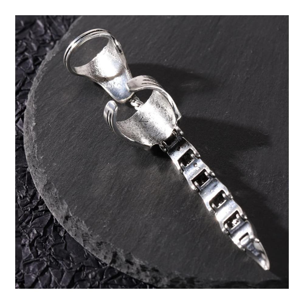 Vintage Gothic Ringe Set Verstellbare Herren und Damen Ringe stilvolle Scorpion Knuckle Joints in Silber - Perfekte Punk-Accessoires