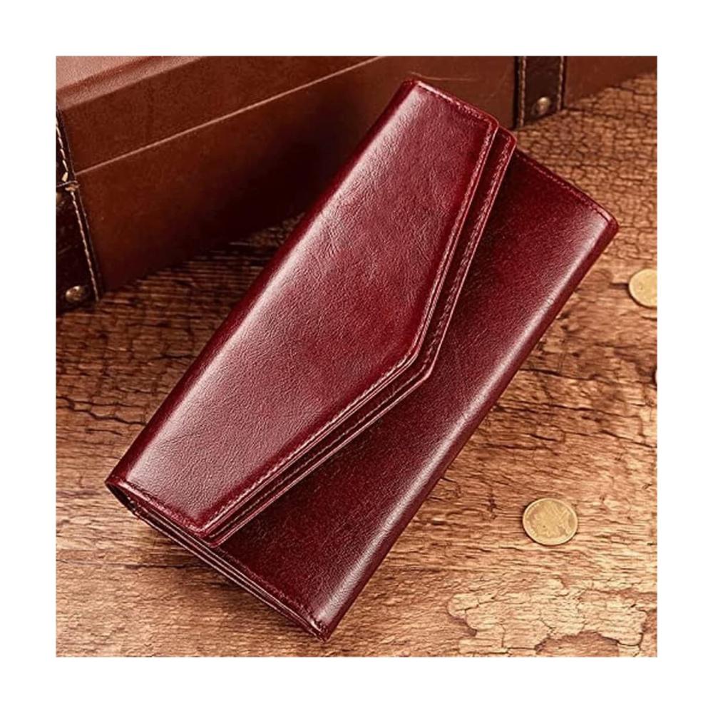 Entdecken Sie stilvolle Geldbörsen Klassische Vintage-Lederbrieftasche für Herren mit großer Kapazität und Reißfestigkeit. Ein perfektes Geschenk in Rot 9x19cm