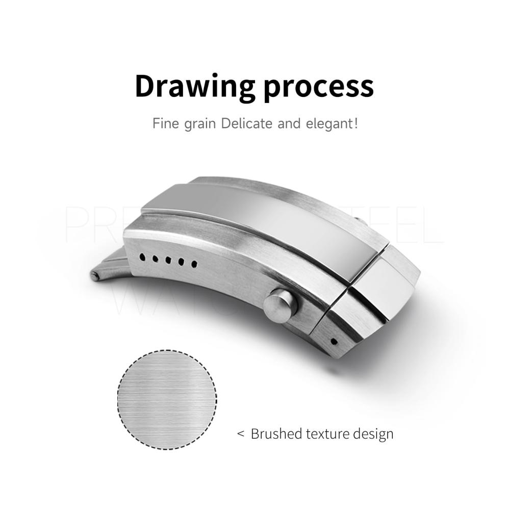 Hochwertiges Uhrenarmband mit Edelstahl-Schnalle für Breitling und verstellbarer Faltschließe - Perfekte Passform für klassische Uhren