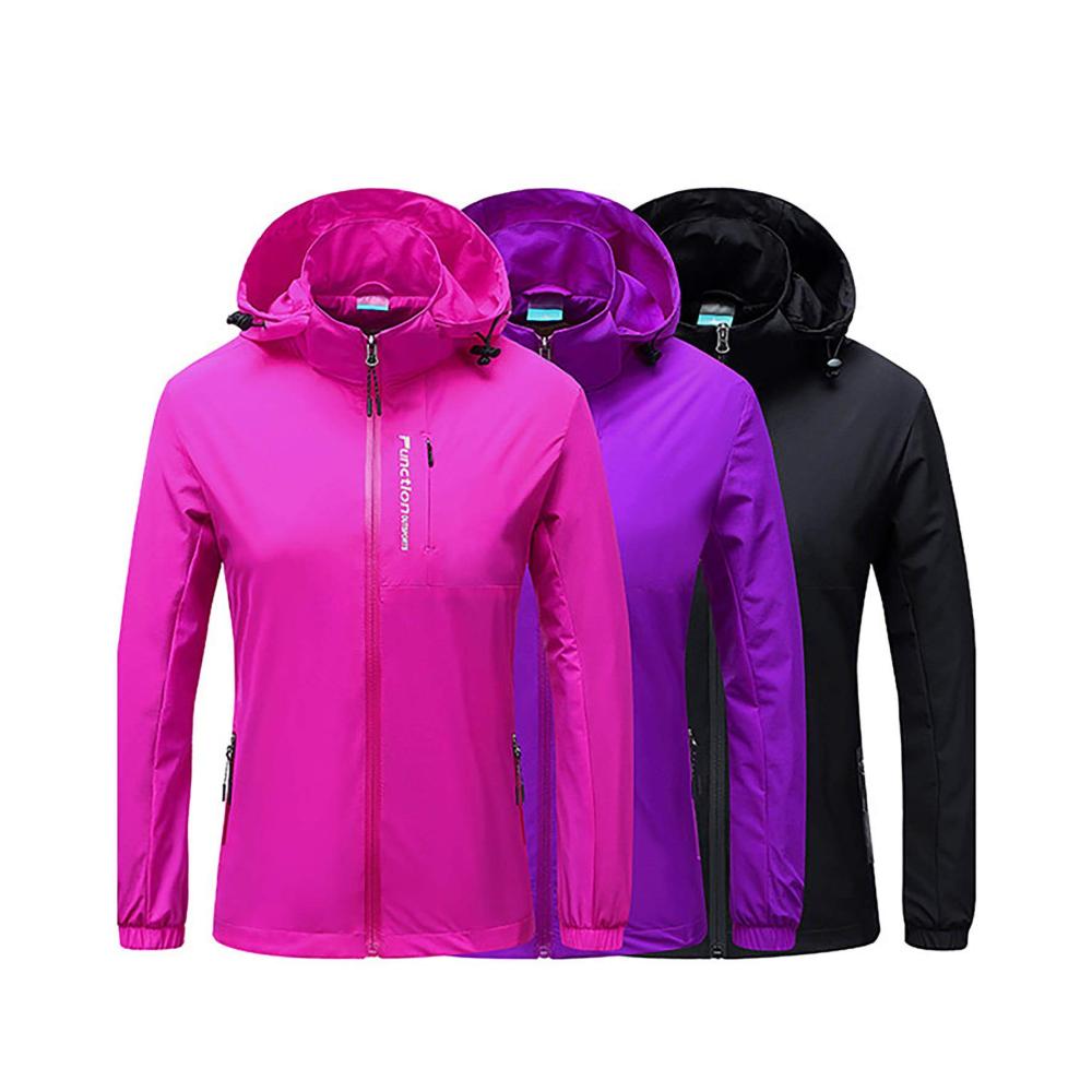 Schützen Sie sich stilvoll vor jedem Wetter! Damen Regenjacke & -mantel Wasserdicht winddicht wasserfest Funktionsjacke mit Kapuze. Perfekte Outdoor-Übergangsjacke