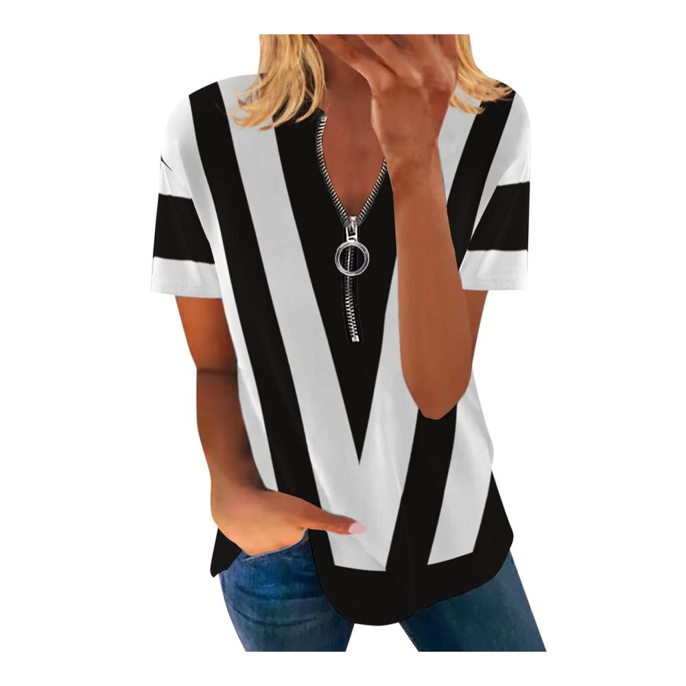 Damen V-Ausschnitt T-Shirt Sommerliches Halbarm-Shirt mit Strass Motiv Atmungsaktive und lässige Damenbluse 2023 Neue Mode Kleidung