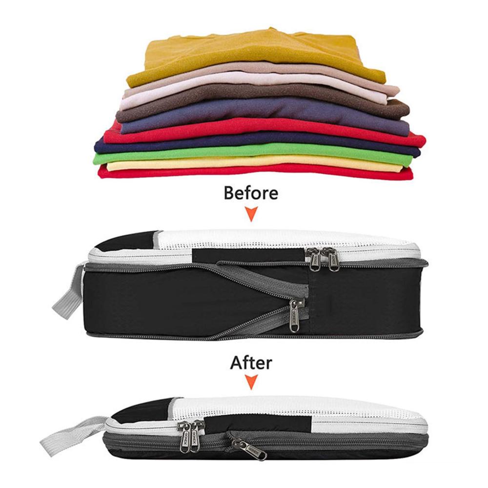 6er Set Kofferorganizer mit Kompressionsfunktion Verpackungswürfel & Organizer Taschen für effizientes Packen Reisezubehör für geordnetes Gepäck