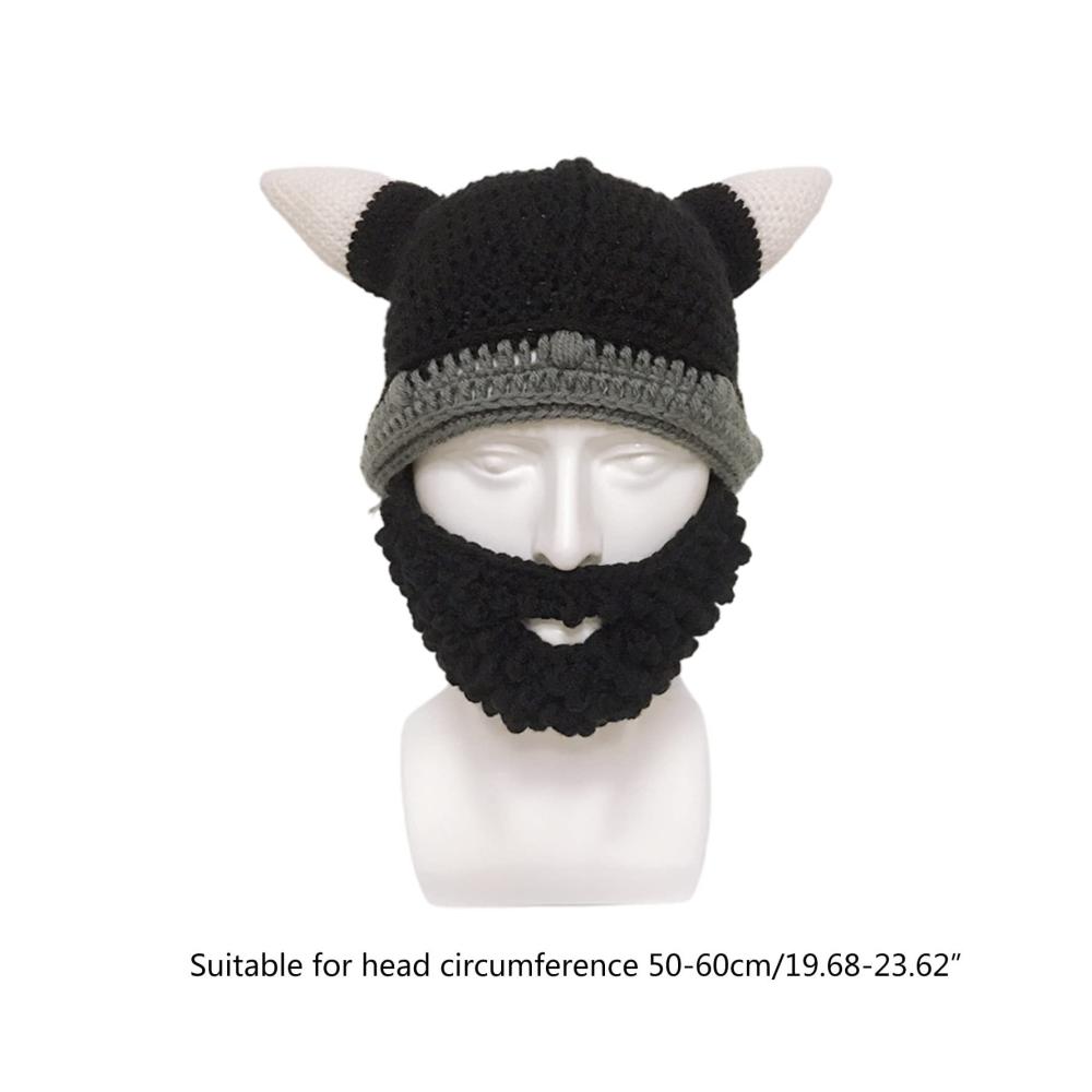 Einzigartiger Horn-Hut Lustige Strickmütze mit Schnurrbart-Maske für kreative Köpfe! Handgemacht für Komfort und Stil. Perfekt für Frühling und Herbst. Hält warm und schützt
