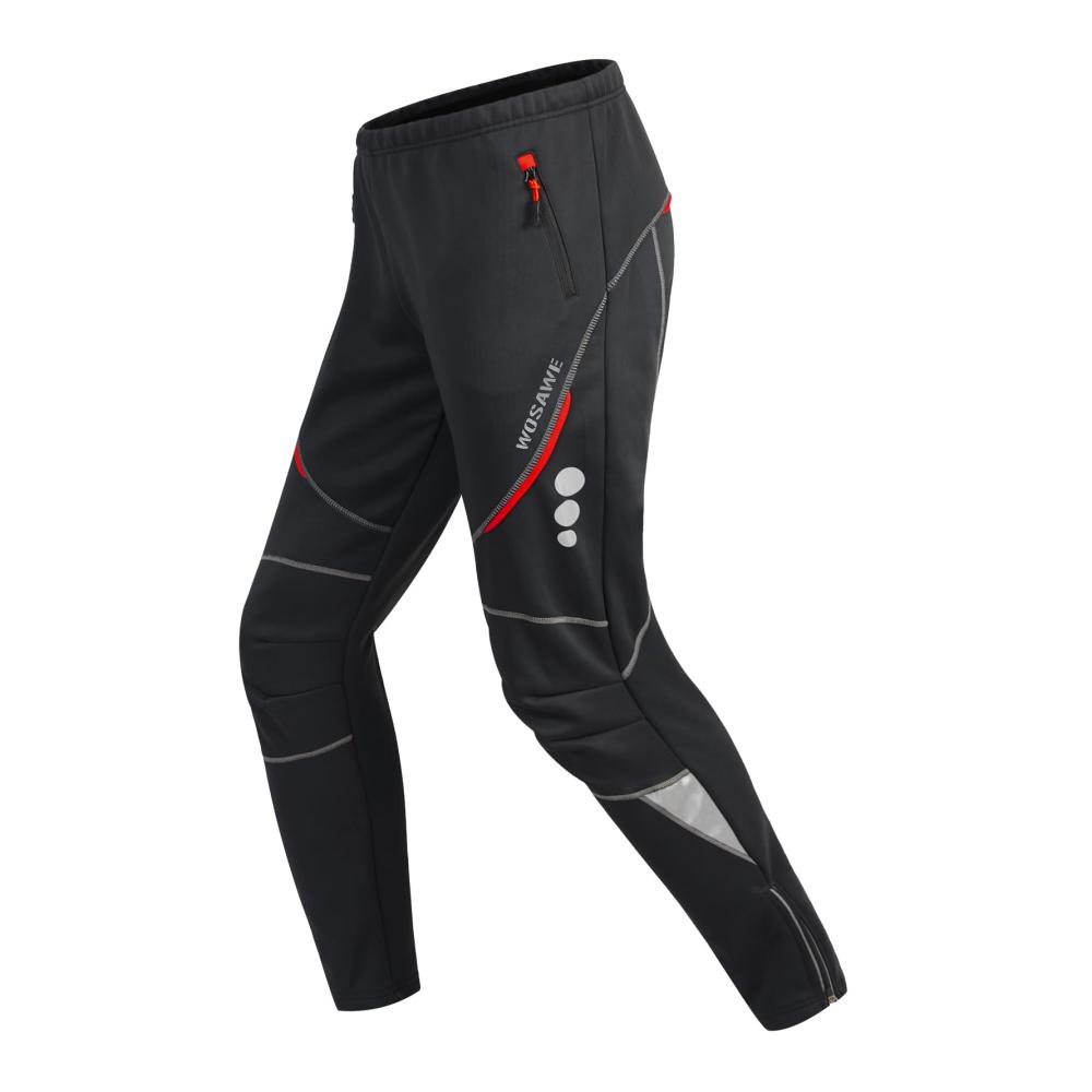 Herren Thermo-Fleece-Fahrradhose Winddichte reflektierende warme Jogger-Hose für Radfahren Laufen und Wandern