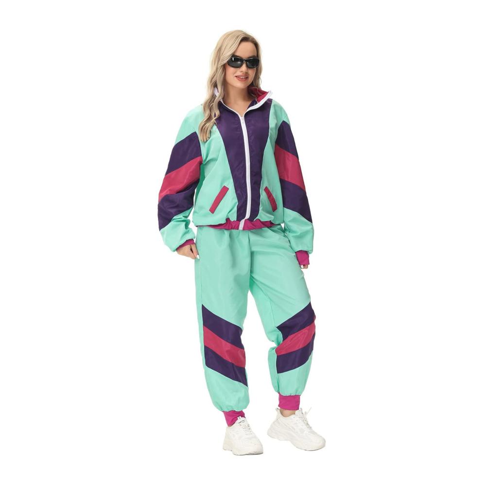 Stylischer Sportswear-Trainingsanzug | Herren & Damen | Retro 80er Jahre Style | Assi Anzug | Proll Anzug | Sportlich | Gemütlich | Partyoutfit | Bad Taste Party