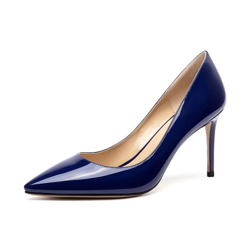 Blau Navy Lackleder