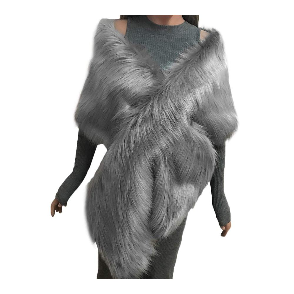 Luxuriöse Pashminas Damen Shrug Kunstfell Schal Wrap für Winter Hochzeitskleider - Elegante Stola & Poncho in 10 Farben perfekt für Hochzeiten
